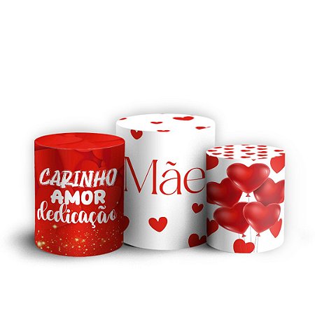 Capas Trio Cilindro Sublimado Vest Facil - Dia das Maes