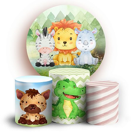 Capas Painel Redondo e Trio Cilindro Sublimado - Safari