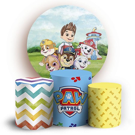 Capas Painel Redondo e Trio Cilindro Sublimado - Patrulha Canina