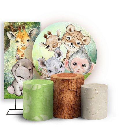 Capas Painel Redondo Trio Cilindro e Faixa Lateral Sublimado - Safari