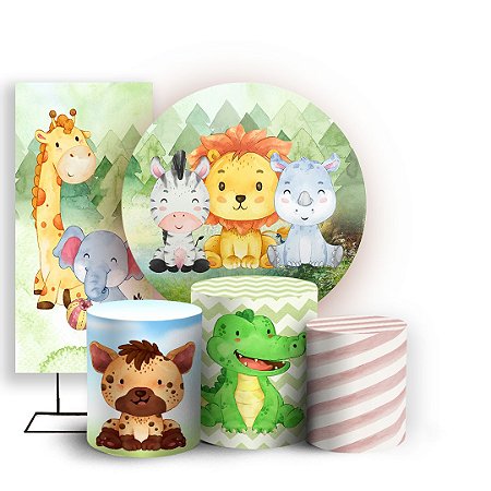 Capas Painel Redondo Trio Cilindro e Faixa Lateral Sublimado - Safari