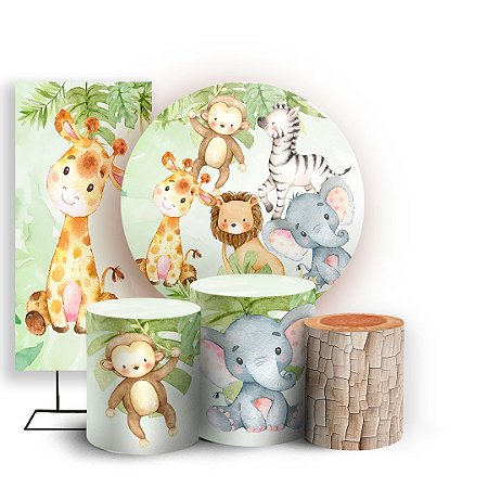 Capas Painel Redondo Trio Cilindro e Faixa Lateral Sublimado - Safari