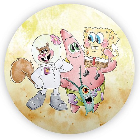 Capa Painel Redondo Sublimado - Bob Esponja