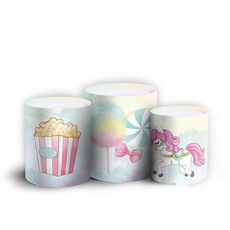 Capas Trio Cilindro Sublimado Vest Facil - Carrosel