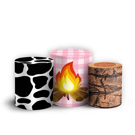 Capas Trio Cilindro Sublimado Vest Facil - Mickey Fazendinha