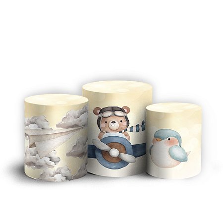 Capas Trio Cilindro Sublimado Vest Facil - Ursos