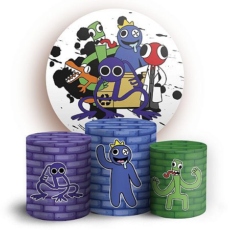 Capas Painel Redondo e Trio Cilindro Sublimado - Rainbow Friends