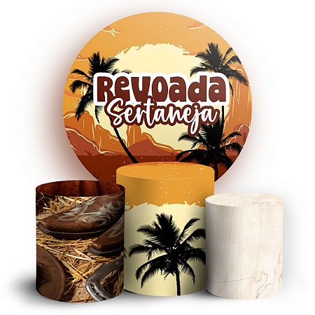 Capas Painel Redondo e Trio Cilindro Sublimado - Revoada Sertaneja