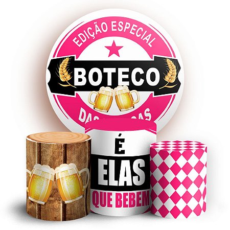 Capas Painel Redondo e Trio Cilindro Sublimado - Boteco Das Patroas