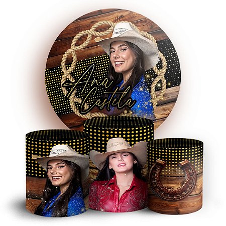 Capas Painel Redondo e Trio Cilindro Sublimado - Ana Castela