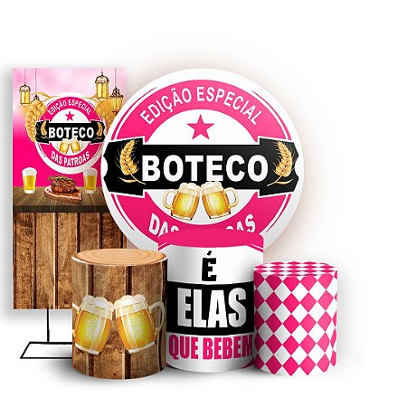 Capas Painel Redondo Trio Cilindro e Faixa Lateral Sublimado - Boteco Das Patroas