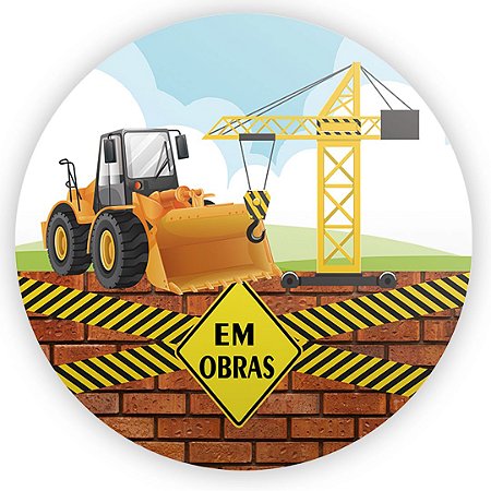 Capa Painel Redondo Sublimado - Construcao