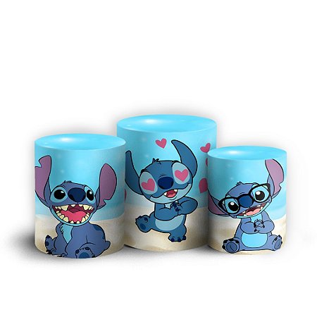 Capas Trio Cilindro Sublimado Vest Facil - Stitch