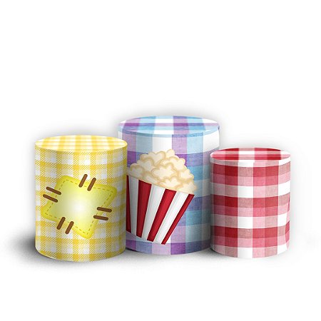 Capas Trio Cilindro Sublimado Vest Facil - Festa Junina