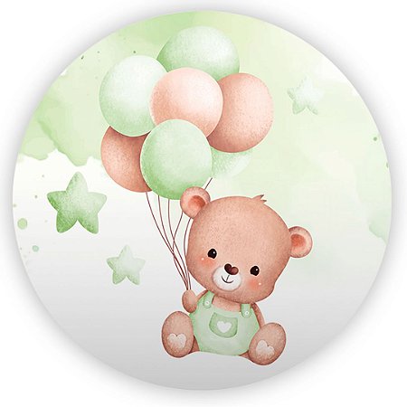 Capa Painel Redondo Sublimado - Urso Verde