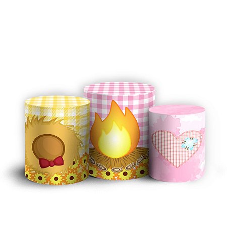 Capas Trio Cilindro Sublimado Vest Facil - Festa Junina