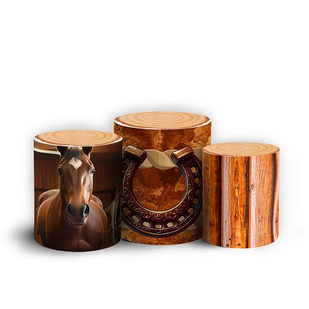 Capas Trio Cilindro Sublimado Vest Facil - Cavalo