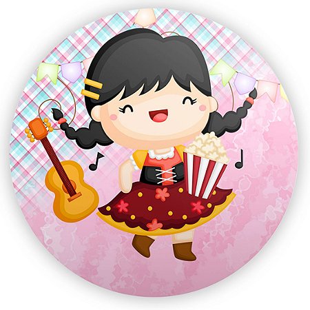 Capa Painel Redondo Sublimado - Festa Junina