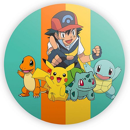 Capa Painel Redondo Sublimado - Pokemon