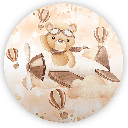 Capa Painel Redondo Sublimado - Ursinho Marrom