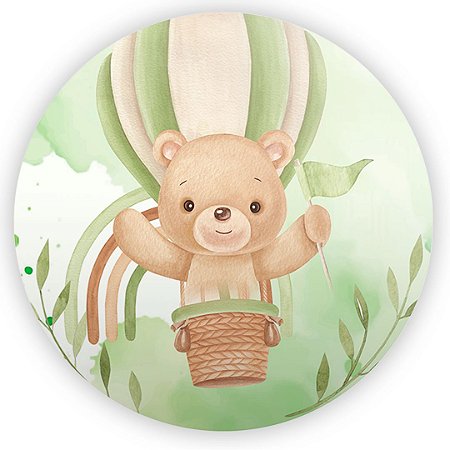 Capa Painel Redondo Sublimado - Urso Verde