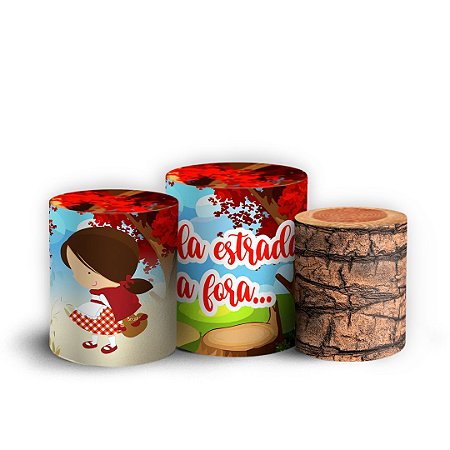 Capas Trio Cilindro Sublimado Vest Facil - Chapeuzinho