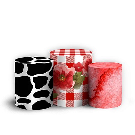 Capas Trio Cilindro Sublimado Vest Facil - Minnie Fazendinha