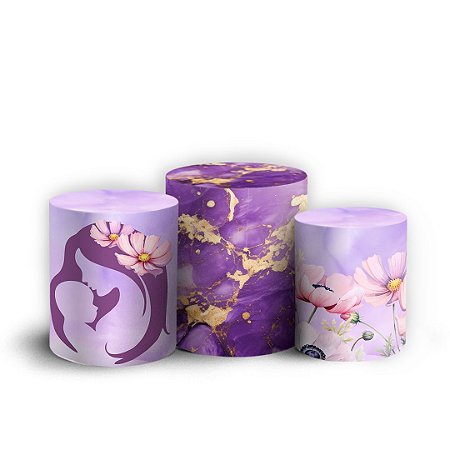 Capas Trio Cilindro Sublimado Vest Facil - Dia Das Maes