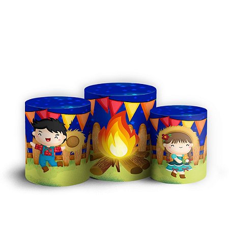 Capas Trio Cilindro Sublimado Vest Facil - Festa Junina