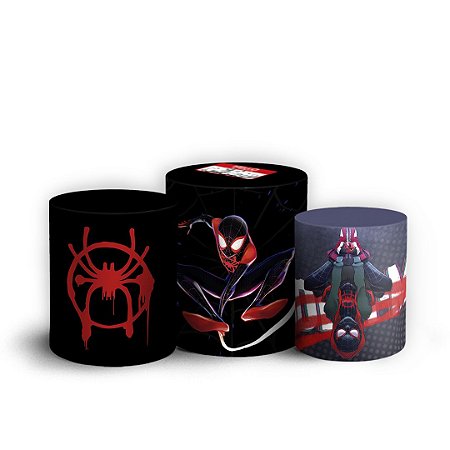 Capas Trio Cilindro Sublimado Vest Facil - Miles Morales Homem Aranha