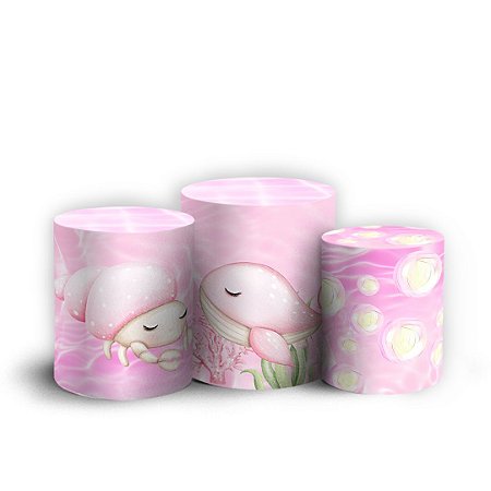 Capas Trio Cilindro Sublimado Vest Facil - Fundo Do Mar