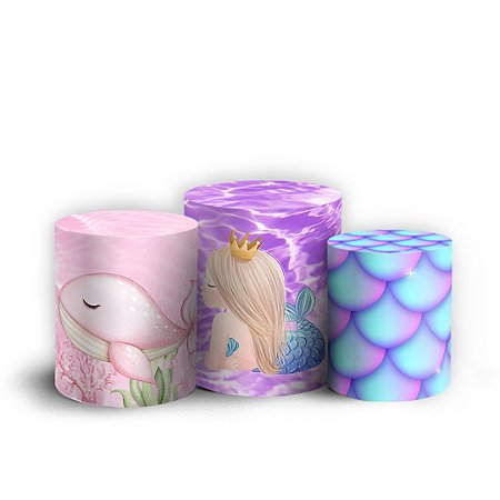 Capas Trio Cilindro Sublimado Vest Facil - Fundo Do Mar