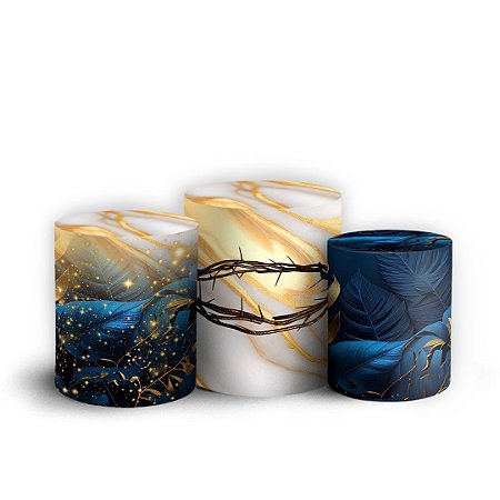 Capas Trio Cilindro Sublimado Vest Facil - Jesus Leao De Juda