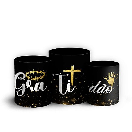 Capas Trio Cilindro Sublimado Vest Facil - Jesus Leao De Juda