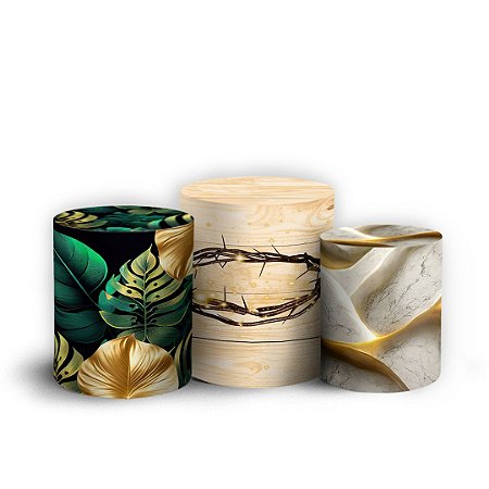 Capas Trio Cilindro Sublimado Vest Facil - Jesus Leao De Juda