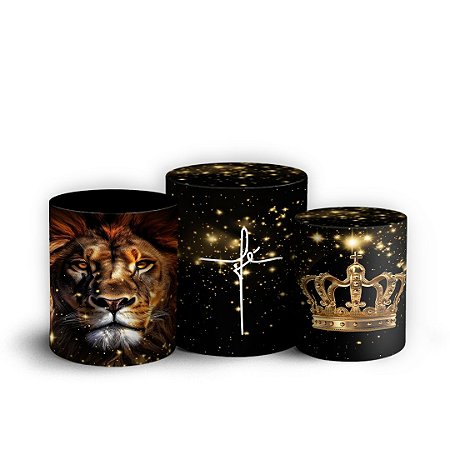 Capas Trio Cilindro Sublimado Vest Facil - Jesus Leao De Juda