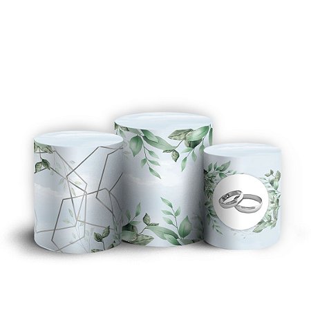 Capas Trio Cilindro Sublimado Vest Facil - Bodas de Prata