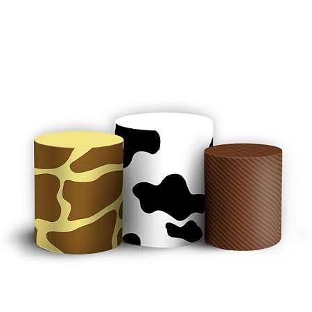 Trio Cilindro - Safari - Sublimado 3D + Elástico