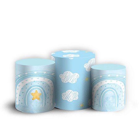 Capas Trio Cilindro Sublimado Vest Facil - Arco Iris Azul