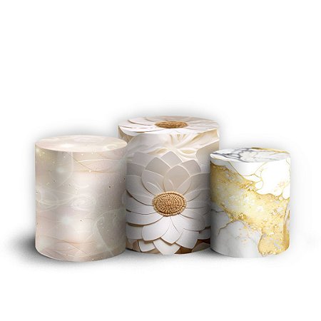 Capas Trio Cilindro Sublimado Vest Facil - Floral