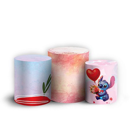 Capas Trio Cilindro Sublimado Vest Facil - Lilo e Stitch