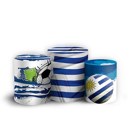 Capas Trio Cilindro Sublimado Vest Facil - Uruguai Futebol