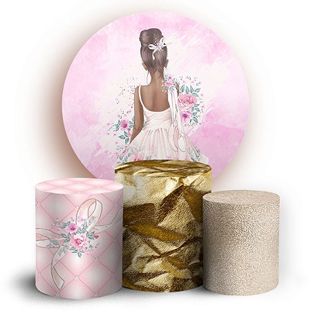 Capas Painel Redondo e Trio Cilindro Sublimado - Bailarina