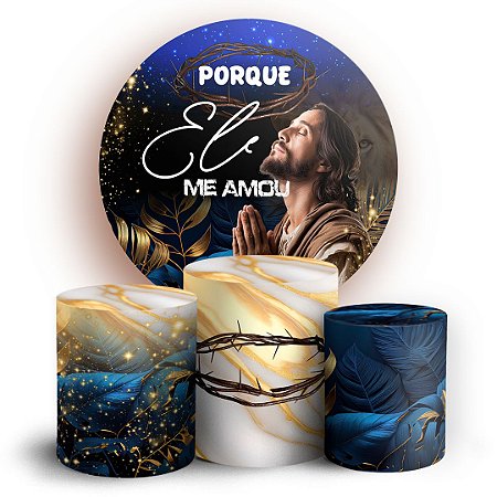 Capas Painel Redondo e Trio Cilindro Sublimado - Jesus Leao De Juda