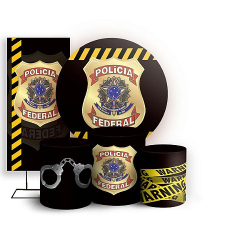 Capas Painel Redondo Trio Cilindro e Faixa Lateral Sublimado - Policia Federal