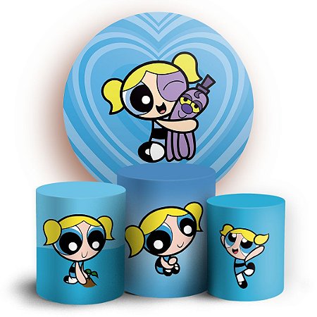 Capas Painel Redondo e Trio Cilindro Sublimado - As Meninas Super Poderosas Lindinha