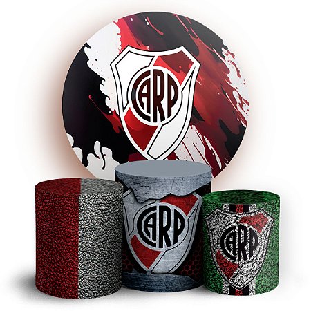 Capas Painel Redondo e Trio Cilindro Sublimado - River Plate Futebol