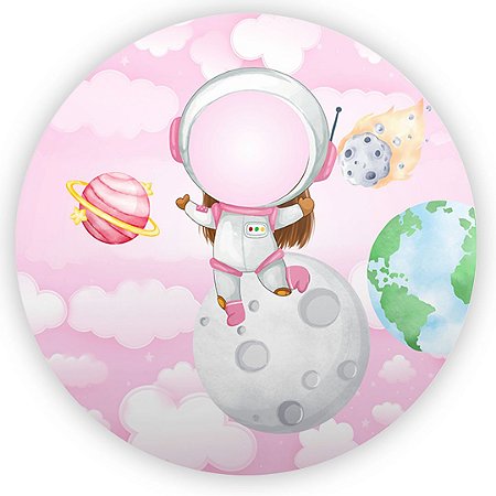 Capa Painel Redondo Sublimado - Astronauta Galaxia