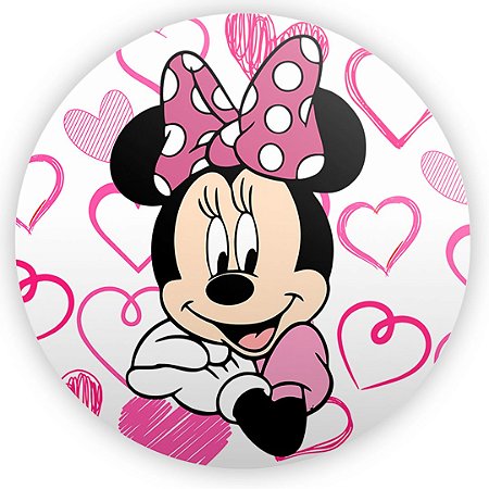 Capa Painel Redondo Sublimado - Minnie Rosa