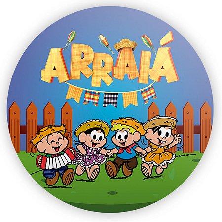 Painel Redondo - Festa Junina Turma da Monica - Sublimado 3D